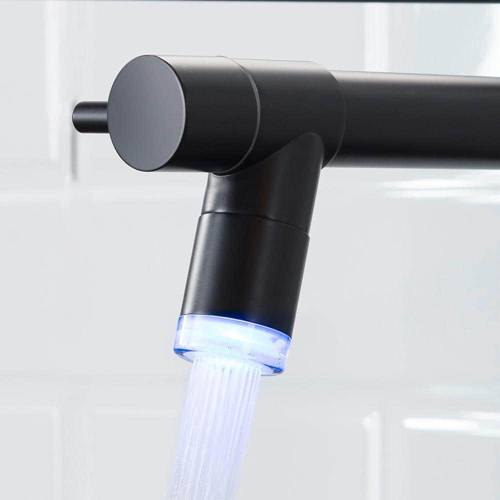 Matte Black High-Arc Kitchen Faucet with Pull-Down Spray
