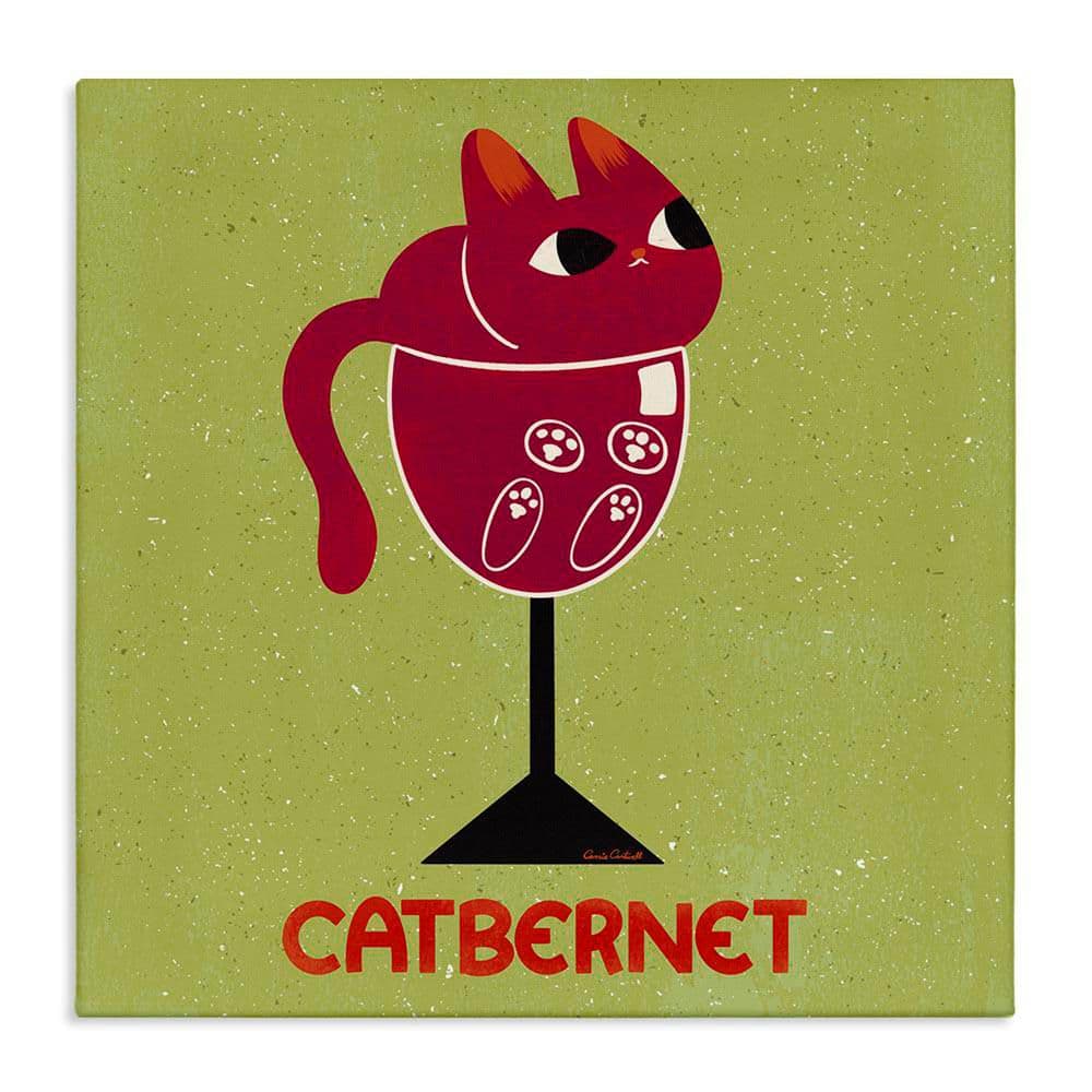 Catbernet Cat Wine by Carrie Cantwell Unframed Animal Graphic Art Print 36 in. x 7 in. price history on PriceWatchPro