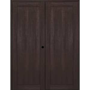 Shaker 48 in. x 95.25 in. 1 Panel Left Active Veralinga Oak Wood Composite Double Prehung Interior Door
