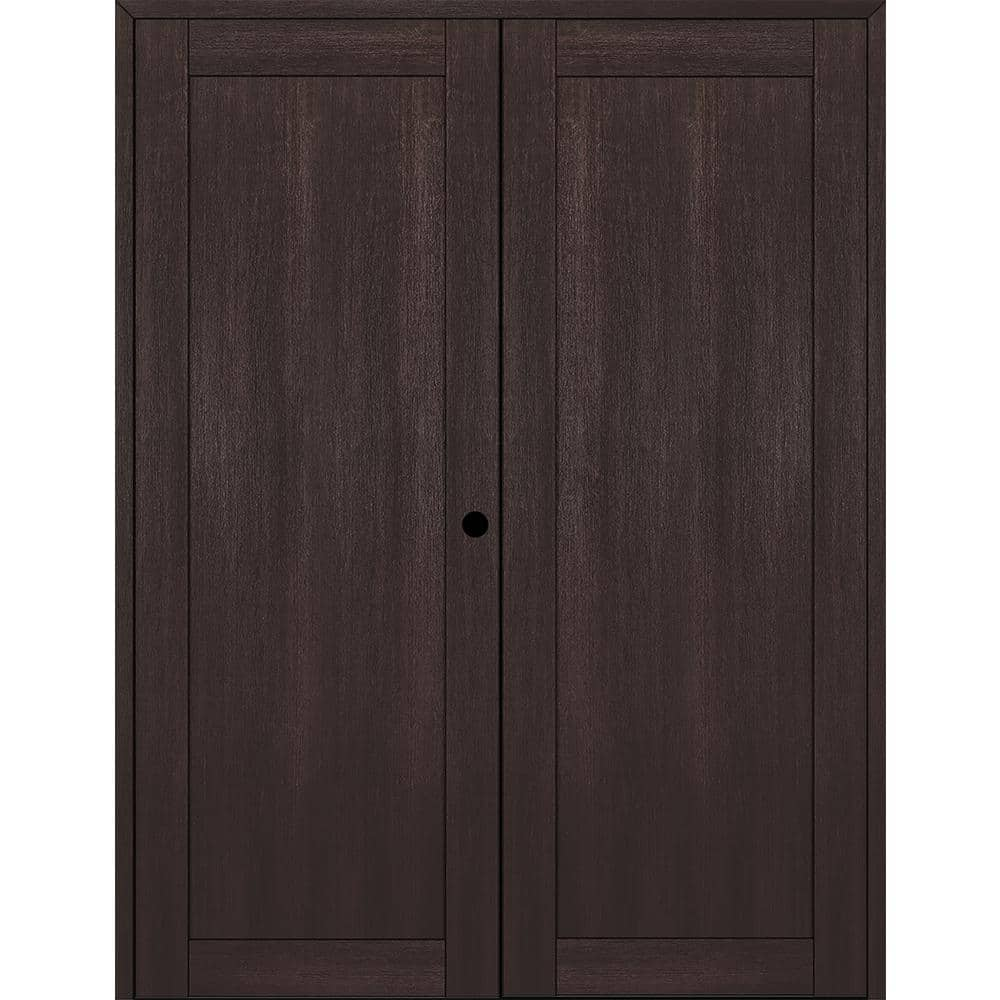 Belldinni 1-Panel Shaker 60 in. x 96 in. Left Active Veralinga Oak Wood ...