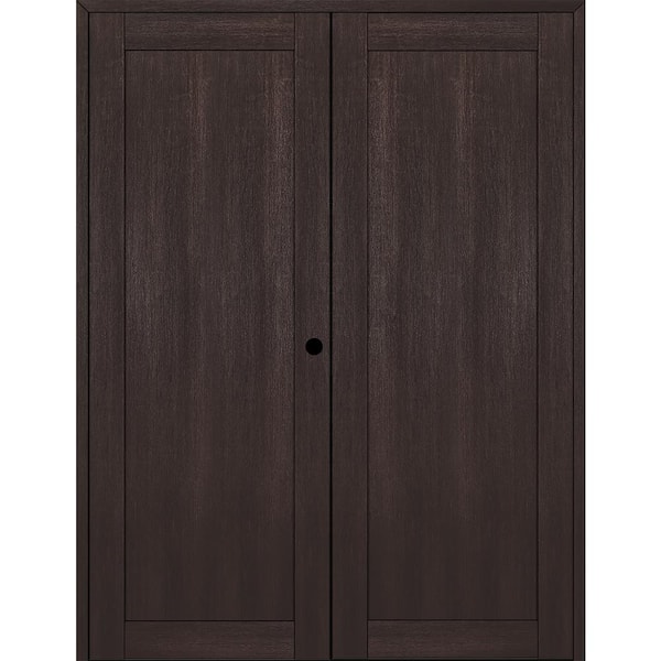 Belldinni 1 Panel Shaker 72 in. x 84 in. Left Active Veralinga Oak Wood Composite Double Prehung Interior Door