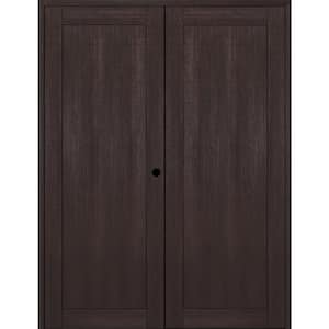 1-Panel Shaker 64 in. W. x 80 in. Left Active Vera Linga Oak Wood Composite Double Prehung Interior Door