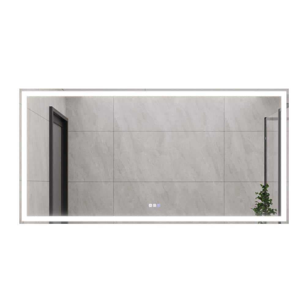 72 in. W x 36 in. H Rectangular Frameless Anti-Fog Wall Bathroom Vanity Mir