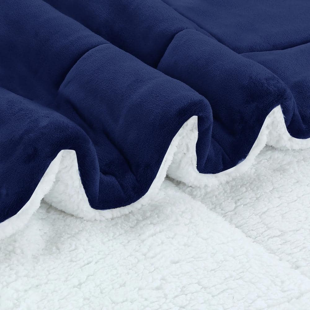 King Blue Organic Reversible Micromink Sherpa Comforter Set