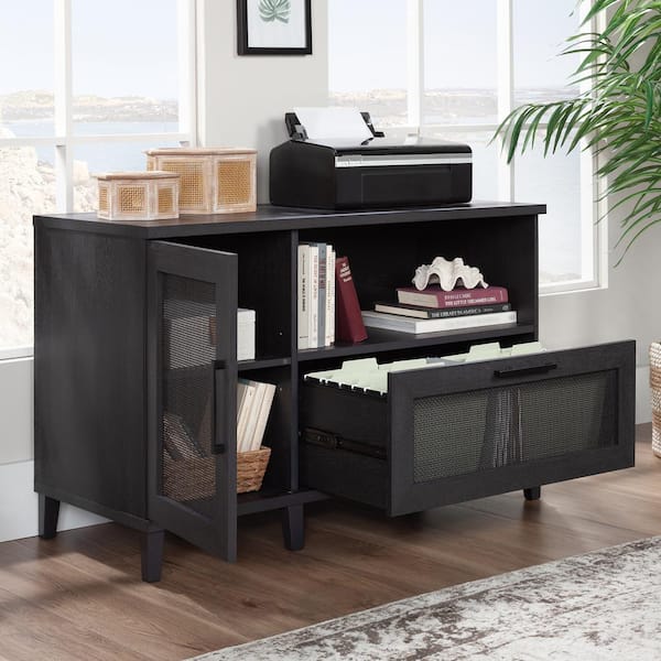 SAUDER Tiffin Line Raven Oak 29.764 in. H Accent Storage Cabinet