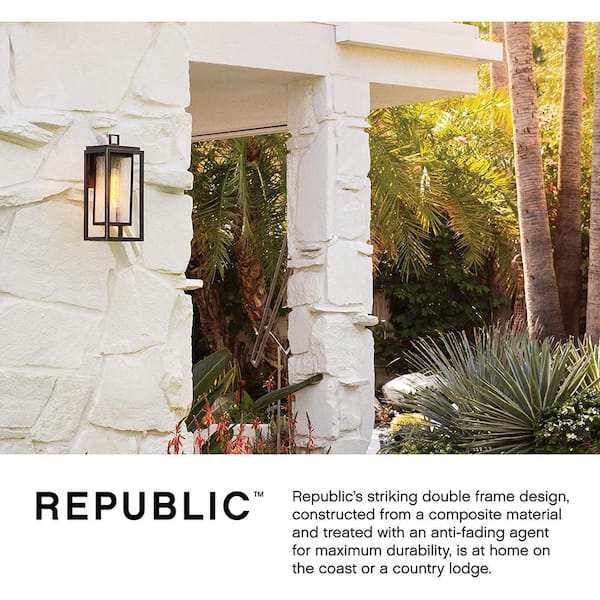 HINKLEY - Hinkley Republic Small Outdoor Wall Mount Lantern, Oil-Rubbed Bronze
