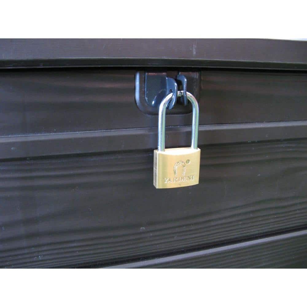 Keter Brown 120 Gallon Lockable Plastic Wicker Deck Box