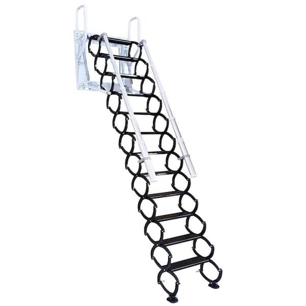 Justincity Wall Mounted Folding Attic Ladder with Handrails ...