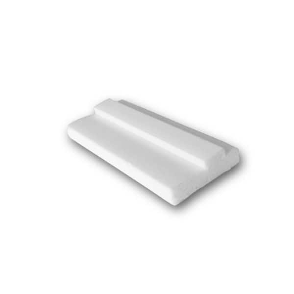 1-1/2 in. D x 1/2 in. W x 4 in. L Primed White Plain Polystyrene Crown Moulding Sample