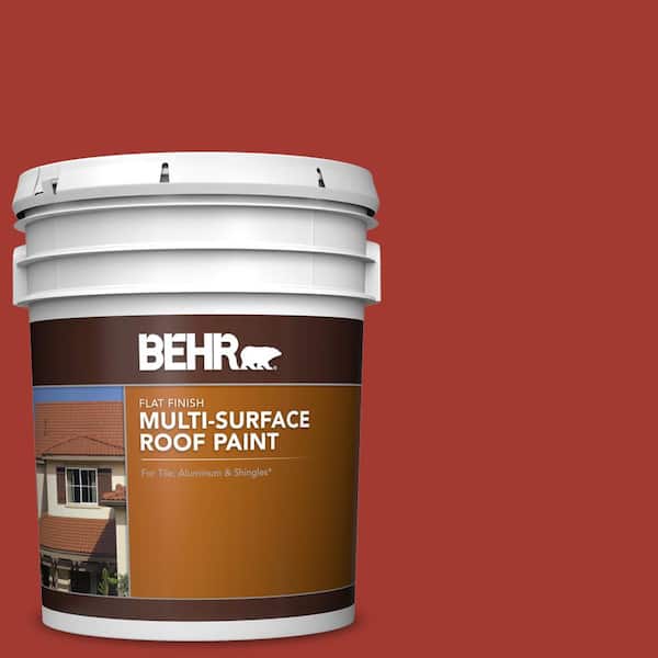5 gal. #PPU2-16 Fire Cracker Flat Multi-Surface Exterior Roof Paint