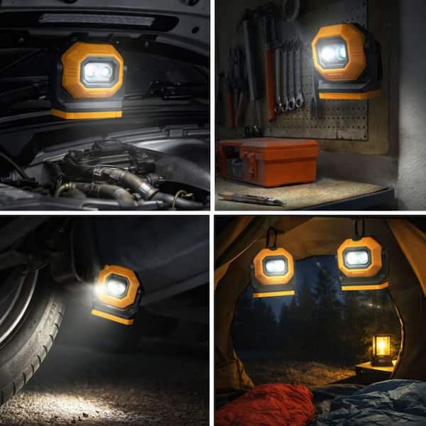 LED Rechargeable Work Light 7.4-Volt 1500 Lumen Portable COB Magnetic Lights (2-Pack)