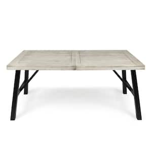 Rectangular Wood Outdoor Dining Table for Backyard, Garden and Poolside
