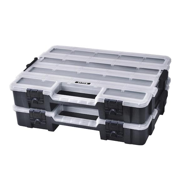 Anvil 17-Compartment Black Interlocking Small Parts Organizer (2-Pack)
