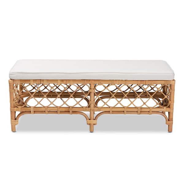 bali & pari Orchard Natural Rattan Bench (18.13 in. H x 48 in. W x 18.25 in. D)