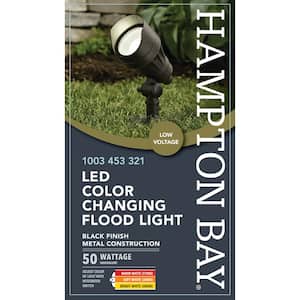 50-Watt Equivalent Millennium Black Adjustable Light Color Integrated LED Outdoor Landscape Flood Light