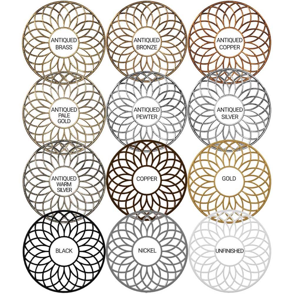 Antiqued Pale Gold 24" PVC Pierced Ceiling Medallion
