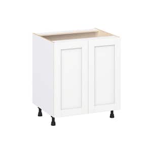 Milton 30 in. W x 24 in. D x 34.5 in. H Assembled Shaker Full Height Doors Base Kitchen Cabinet in Bright White