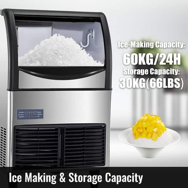 VEVOR 132 lb. / 24 H Commercial Flake Ice Machine with 66 lb