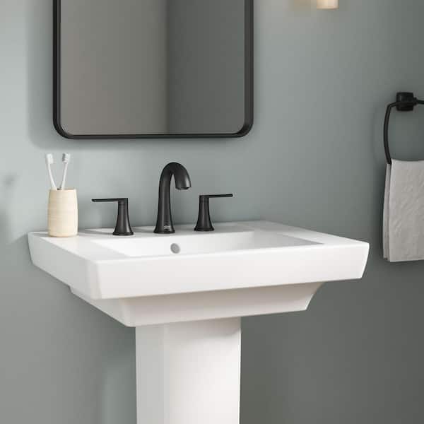 Corsham 8 in. Widespread Double Handle Bathroom Faucet in Matte Black