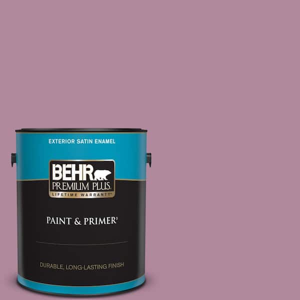 BEHR PREMIUM PLUS 1 gal. #690D-5 Winsome Rose Satin Enamel Exterior Paint & Primer
