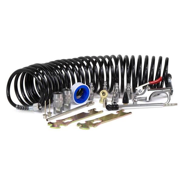 WEN Air Compressor Accessory Kit with Coil Air Hose (21-Piece)