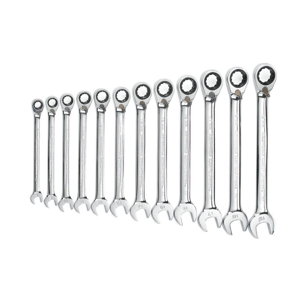 Metric Reversible Ratcheting Wrench Set (12-Piece)