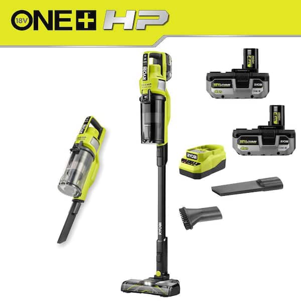 RYOBI ONE+ 18V Cordless Stick Vacuum Cleaner Kit with 4.0 Ah