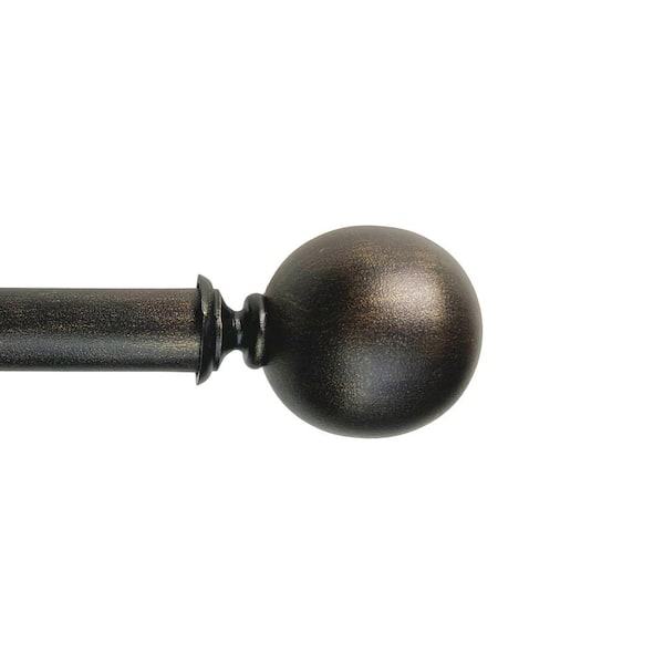 Versailles Home Fashions Heirloom 72 in. - 144 in. Textured Ball Adjustable Single 1 in. Dia Rod in Rustic Gold