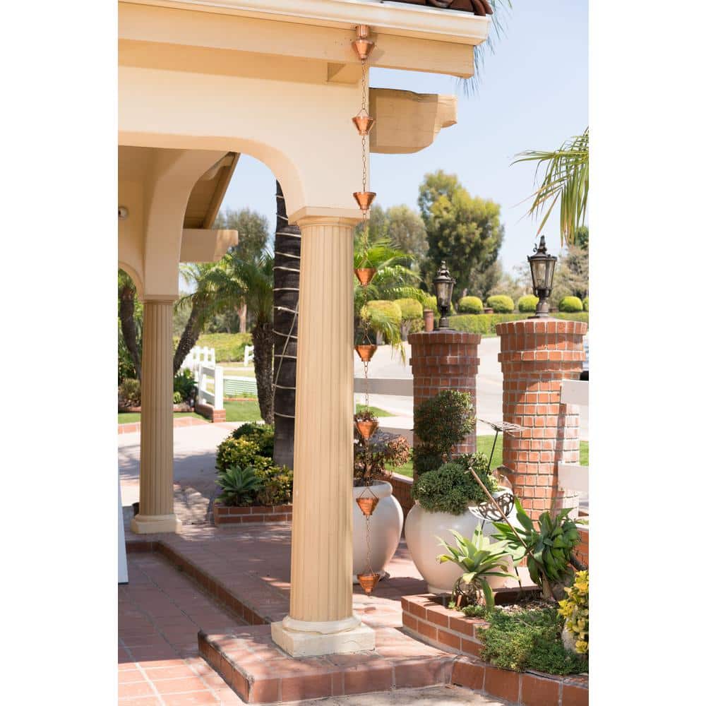 8.5 ft Pure Copper Large Cup Rain Chain
