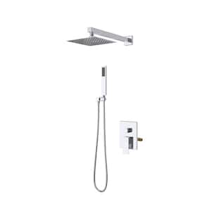 Aquata 5-1/8 x 18 in. Rain Fall Shower Faucet Set with Handshower in Chrome