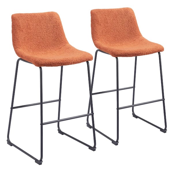 ZUO Smart Burnt 100% Polyurethane 21.3 in. D x 19.7 in. W Bar Chair Set - (Set of 2)