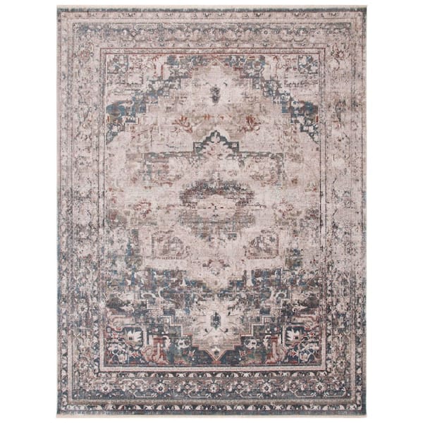 Vintage Persian 9 ft. x 12 ft. Ivory/Green Oriental Area Rug