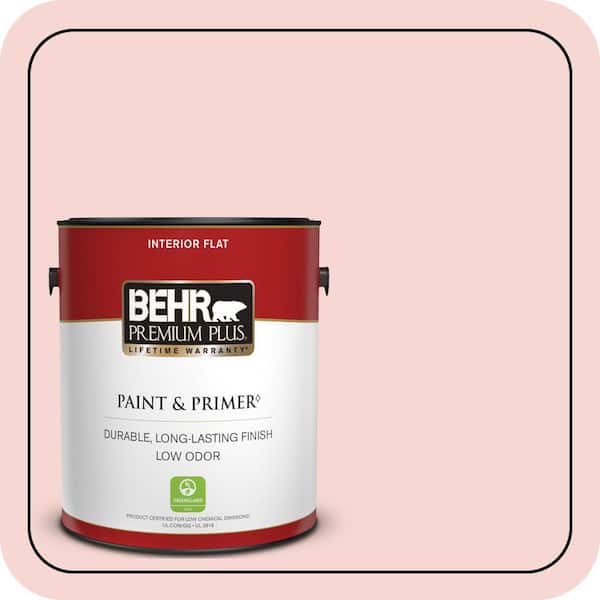 BEHR PREMIUM PLUS 1 gal. #M160-1 Cupcake Pink Flat Low Odor Interior Paint & Primer
