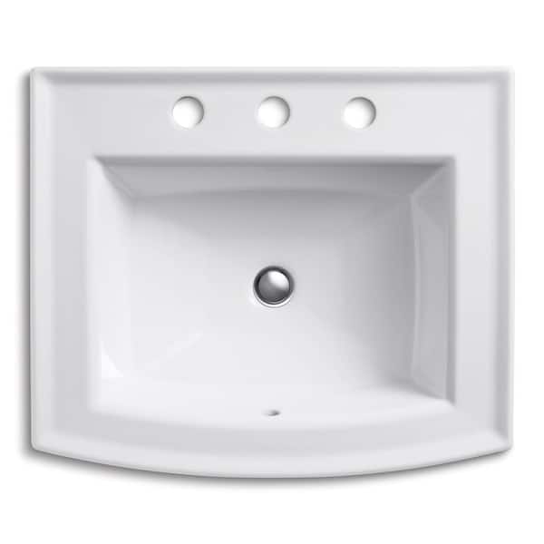 KOHLER Archer Drop-In Vitreous China Bathroom Sink in White with Overflow Drain