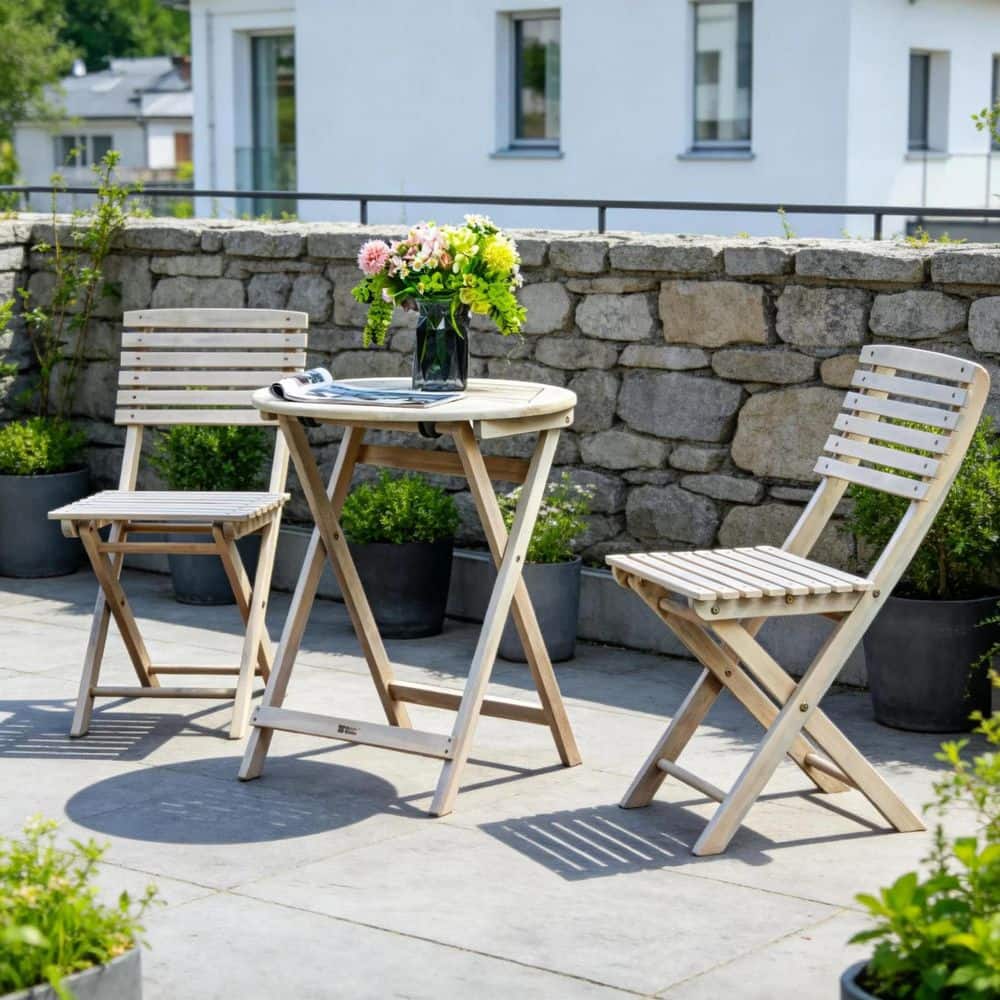 Typic 3-Piece Acacia Wood Round Outdoor Bistro Set price history on PriceWatchPro
