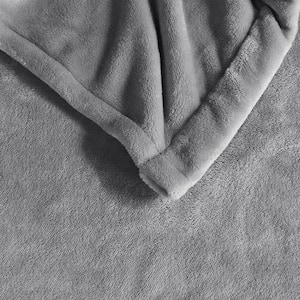 80 in. x 84 in. Heated Plush Grey Full Blanket