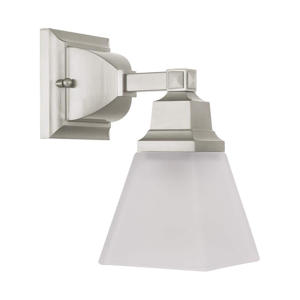 Elegant Brushed Nickel Wall Sconce with Satin Glass Shade