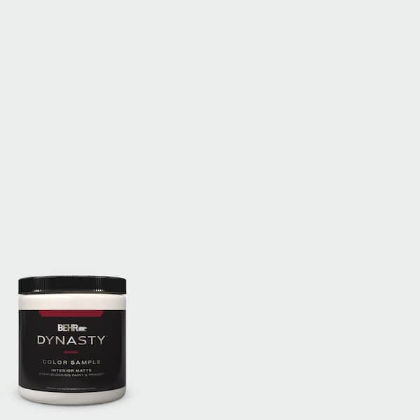 BEHR DYNASTY 8 oz. #BWC-12 Vibrant White Matte Stain-Blocking Interior/Exterior Paint and Primer Sample