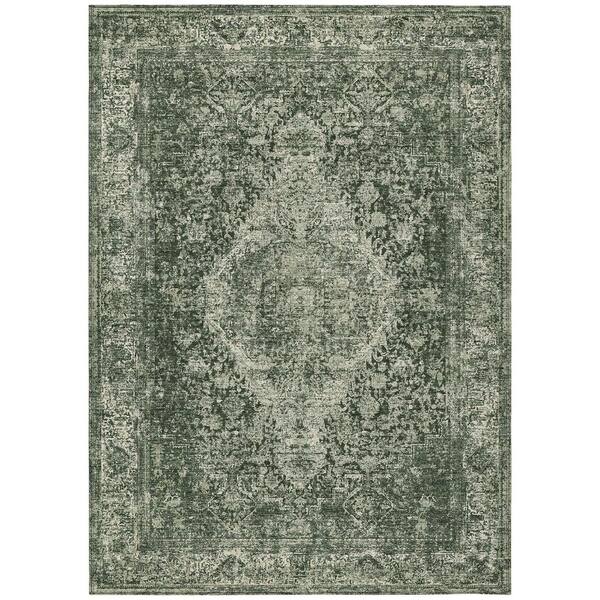 Chantille Machine Washable Indoor/Outdoor Abstract ACN3171 Green 5 ft. x 7 ft. 6 in. Area Rug