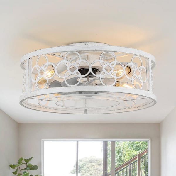 Oaks Aura Becca 20 in. Farmhouse Indoor Distressed White Ceiling