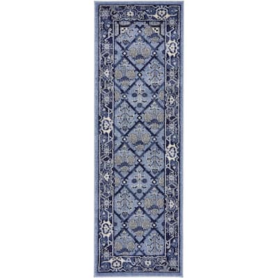 Unique Loom La Jolla Trellis Blue 9' 0 x 12' 0 Area Rug 3119768 - The ...