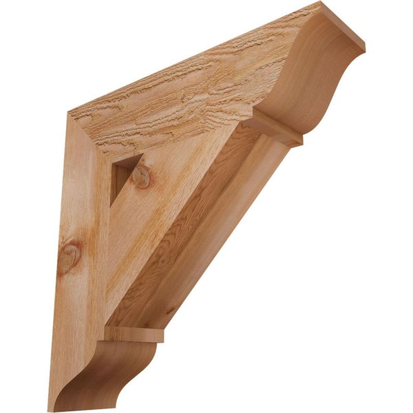 Ekena Millwork 6 in. x 24 in. x 24 in. Western Red Cedar Traditional Rough Sawn Bracket