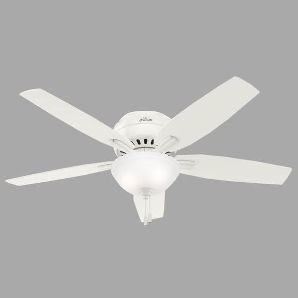 Photo 1 of Newsome 52 in. Indoor Fresh White Bowl Light Kit Low-Profile Ceiling Fan