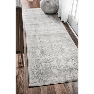 Odell Distressed Persian Ivory 3 ft. x 18 ft. Runner Rug