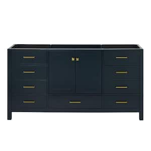 Cambridge 66 in. W x 21.5 in. D x 34.5 in. H Freestanding Bath Vanity Cabinet without Top in Midnight blue