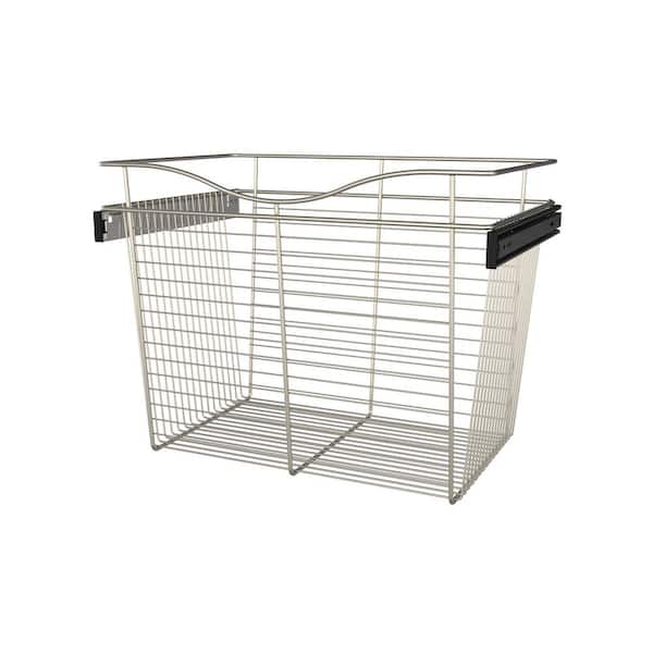 Rev-A-Shelf 18 in. H x 24 in. W Nickel Steel 1-Drawer Wide Mesh Wire Basket