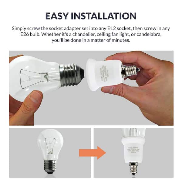 E26 light socket,Standard Screw-in lamp socket holder for lamp bulbs-9 pack basic black