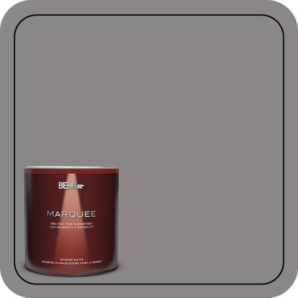 BEHR MARQUEE 1 qt. #PPU26-04 Falcon Gray Matte Interior Paint & Primer