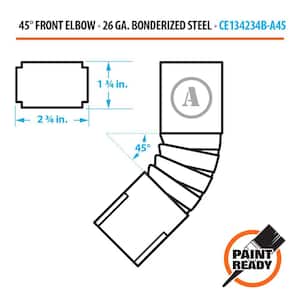 1-3/4 in. x 2-3/4 in. Bonderized Steel 45-Degree A-Style Downspout Elbow