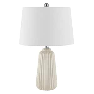 Sawyer 24 in. Ivory Table Lamp with White Shade